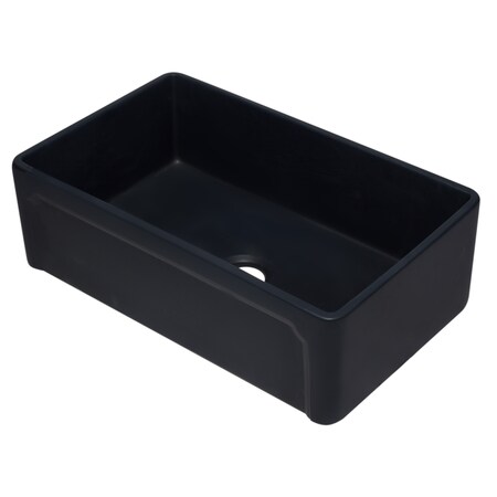 Alfi Brand 33" Black Reversible Sgl Fireclay Farmhouse Kitchen Sink AB3320SB-BM